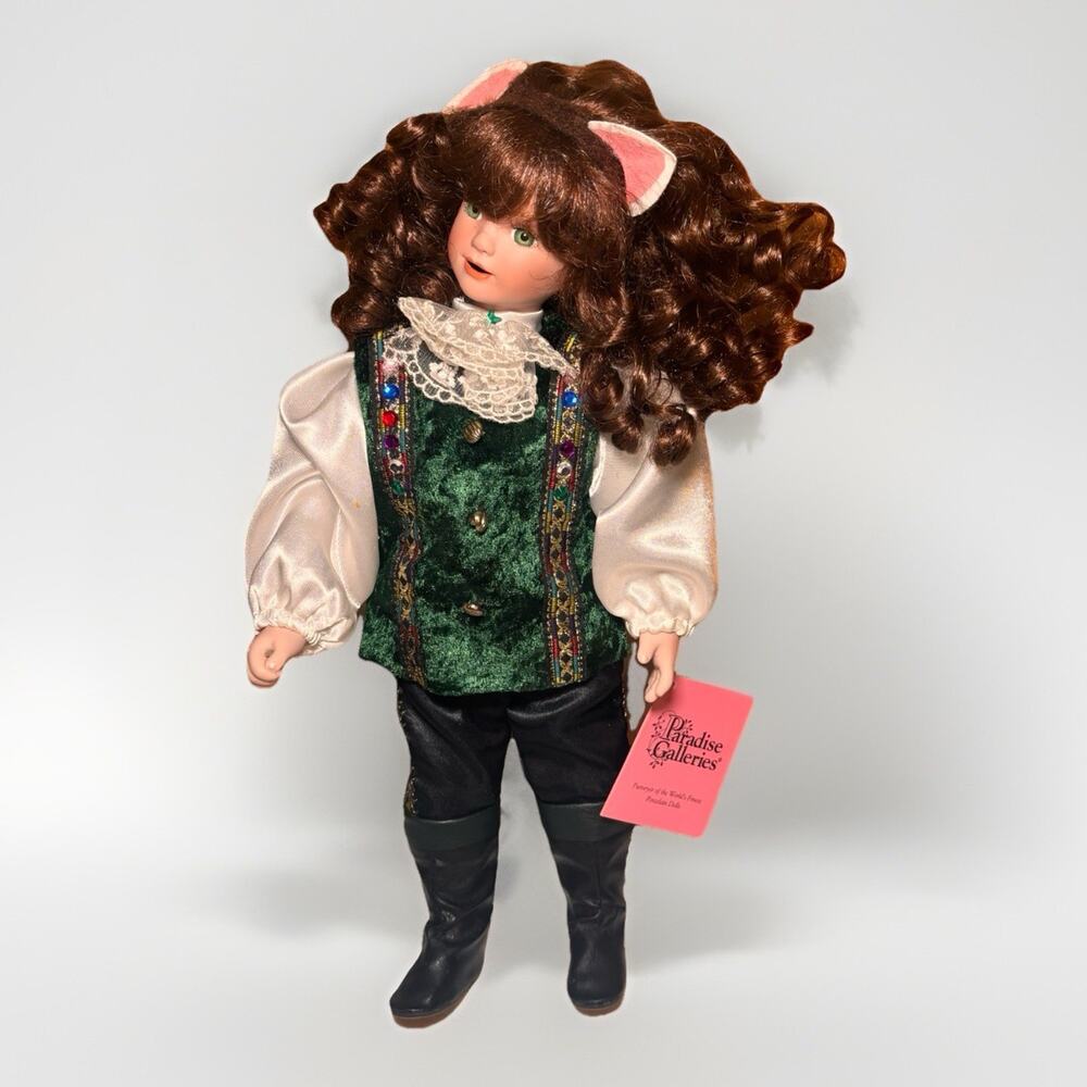 Paradise Galleries Enchanting Nursery Rhymes PUSS IN BOOTS 14" Porcelain Doll